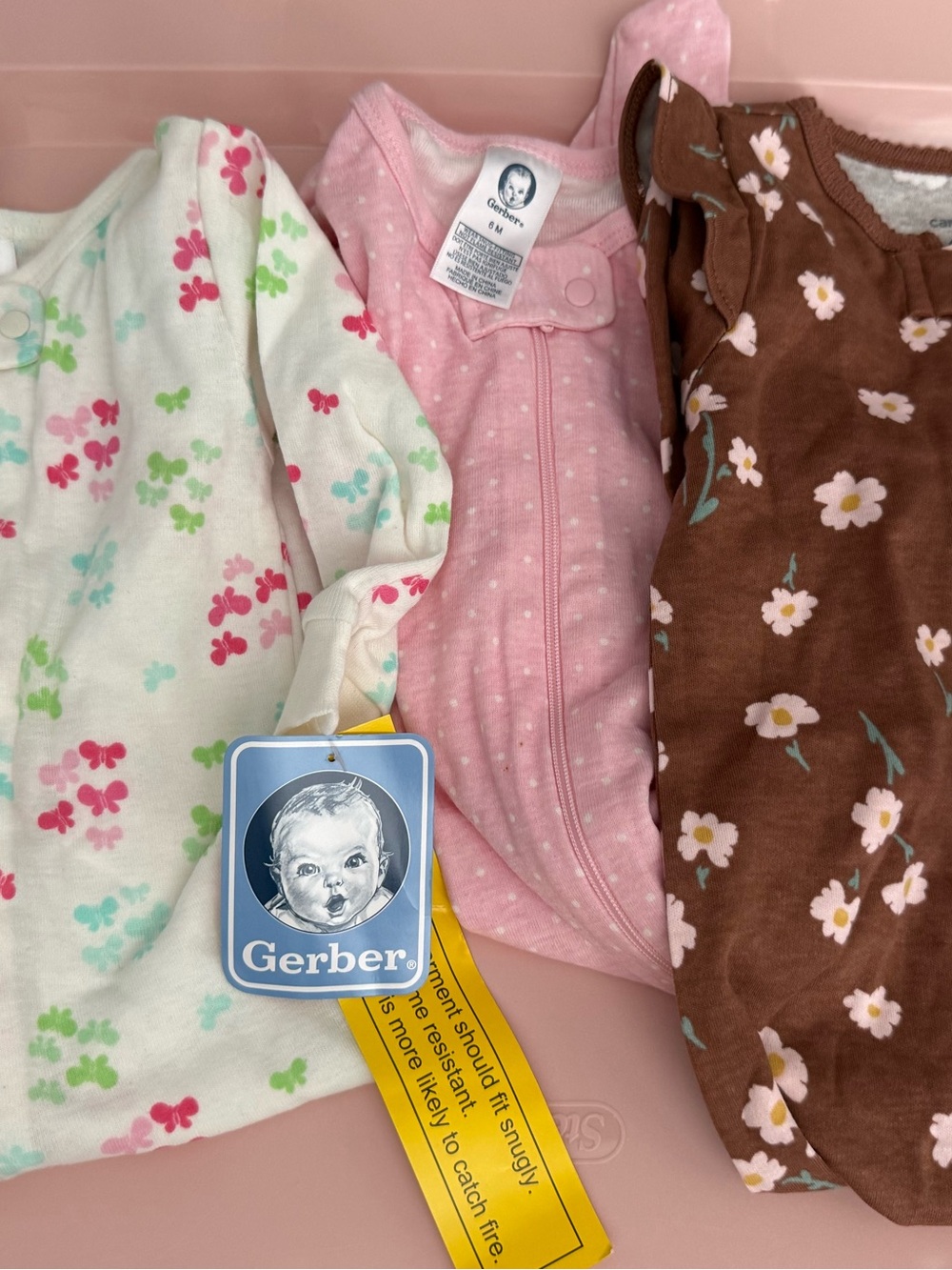 New, 3 girl footie pajamas